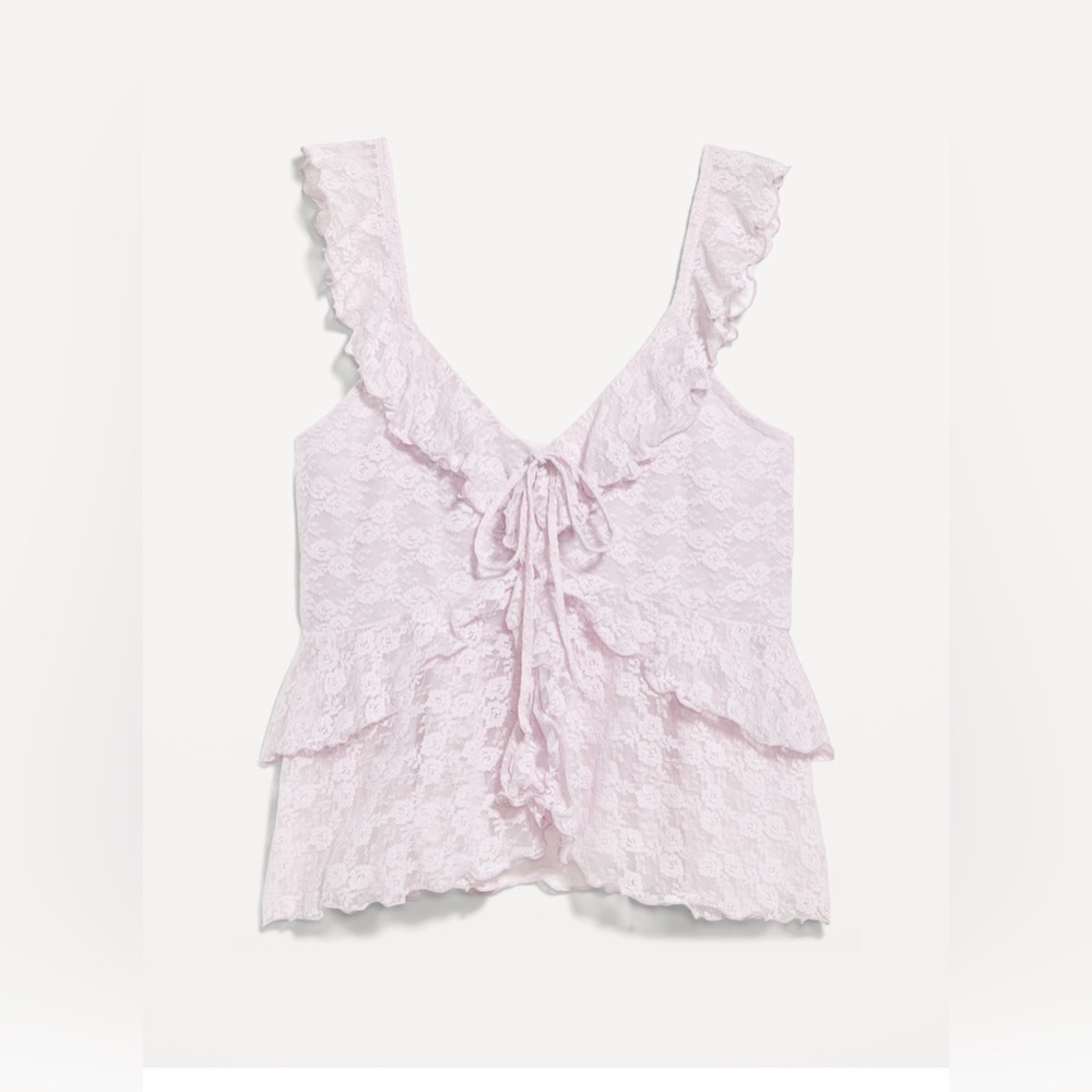 Old Navy Lace Ruffle Tank Top - Lilac Mist, XXL